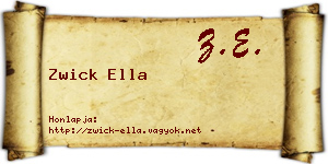 Zwick Ella névjegykártya