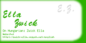 ella zwick business card
